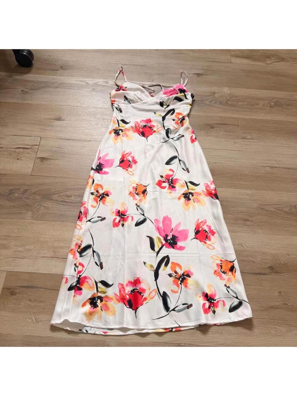 Dynamite White Floral Slip Dress‎ Women's XS